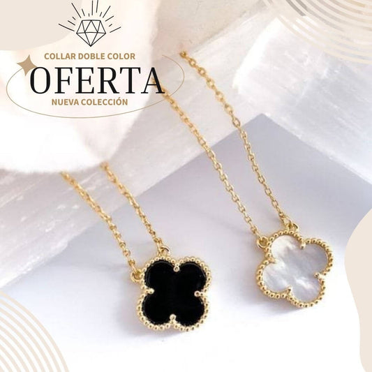 Collar Trébol B/N + Caja de regalo🎁