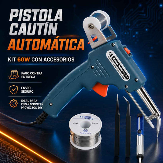 Pistola Cautín Automática de 60W con Accesorios