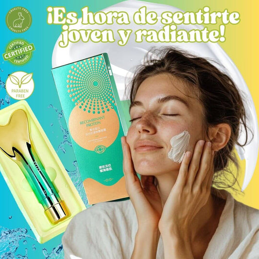 Contorno de Ojos con Masajeador Facial (Proteínas + Colágeno)