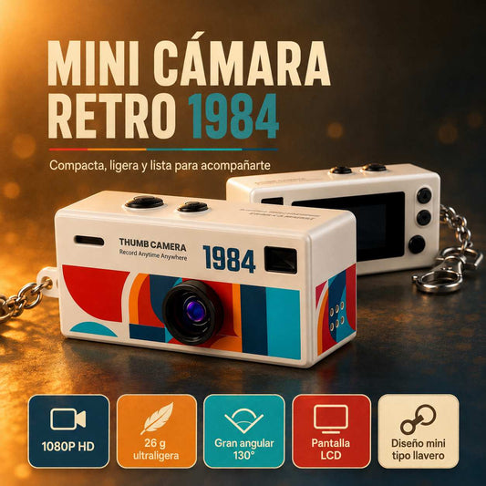 Mini Cámara Retro HD 1984 📸 | Cámara Portátil 1080P Tipo Llavero