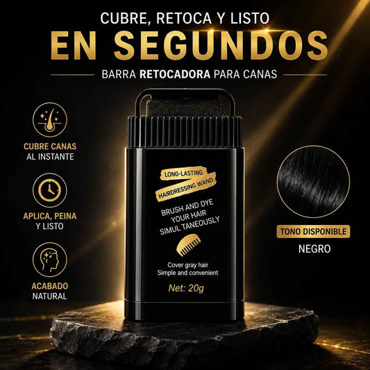 Barra Retocadora para Canas 2 en 1 con Peine – Tono Negro